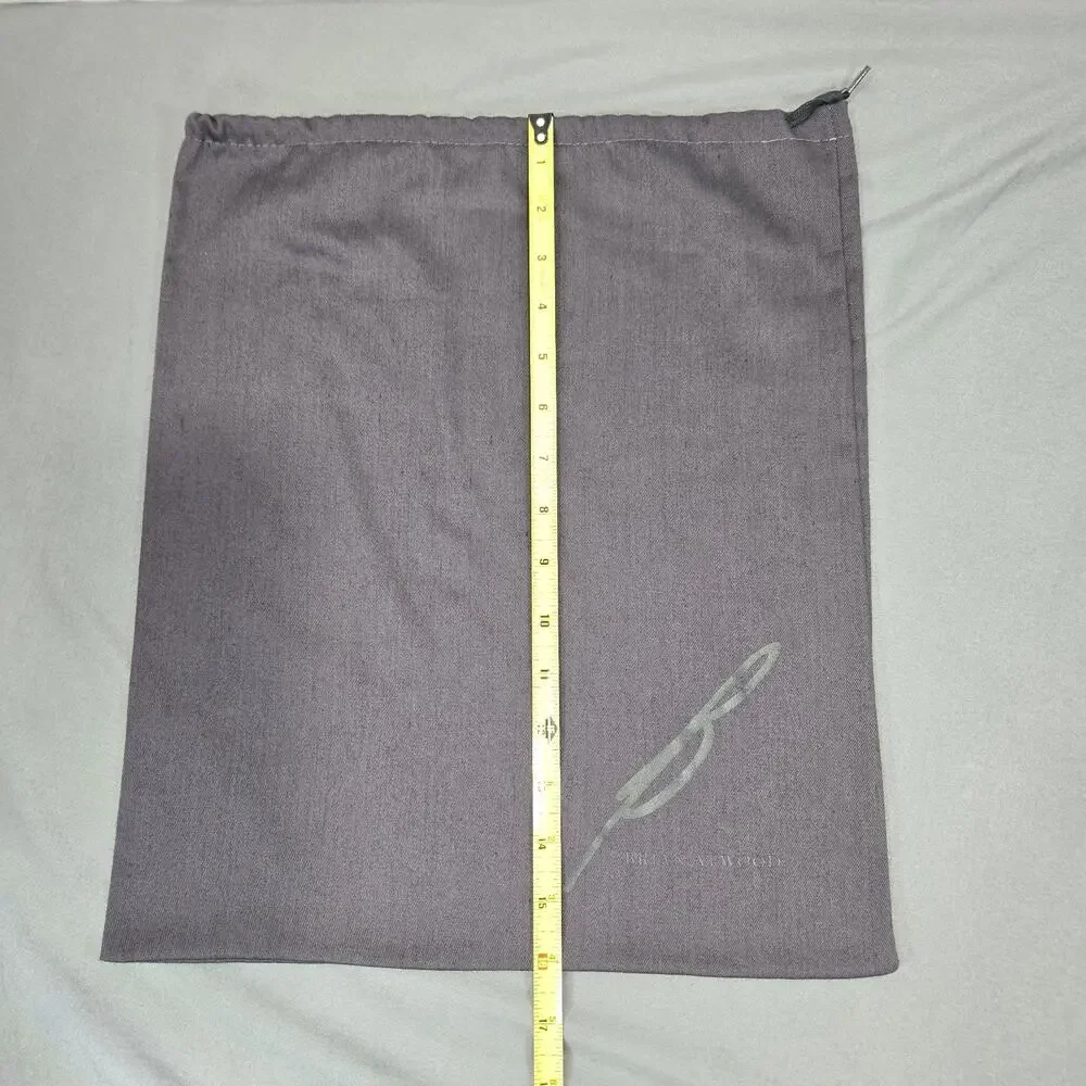 Brian Atwood Dust Bag Gray Mauve Cotton Drawstring Pouch 16x14